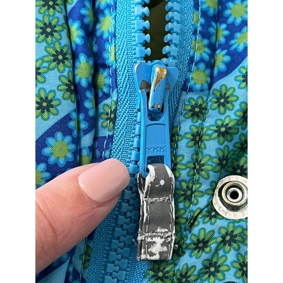 Hanna Andersson Jacket/Coat Blue Floral No Hood Quited Interior size 3 US 90 - Picture 8 of 9